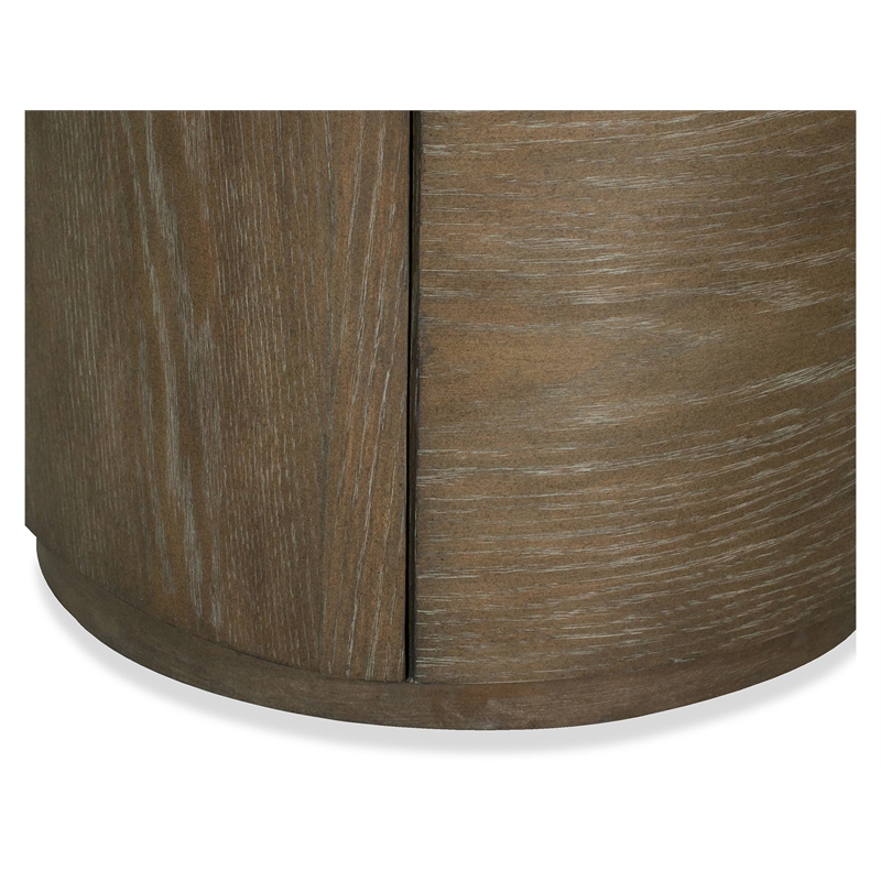 Bowery Hill Transitional Wood Brown Porpoise Round End Table