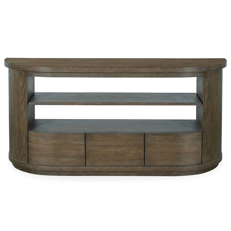 Bowery Hill Transitional Wood Brown Porpoise Demilune Console