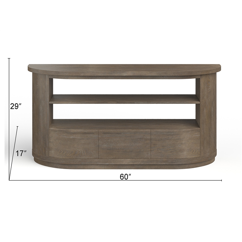 Bowery Hill Transitional Wood Brown Porpoise Demilune Console
