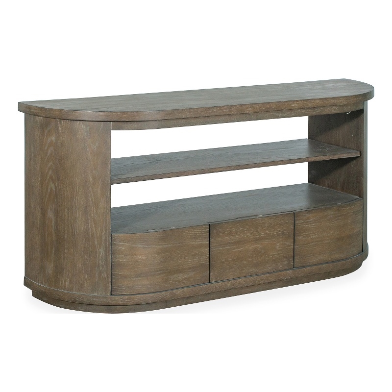 Bowery Hill Transitional Wood Brown Porpoise Demilune Console