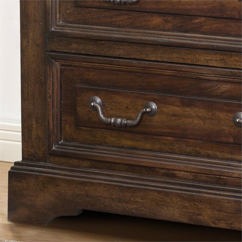 Bowery Hill Modern Transitional Rich Tobacco Wood 5-Drawer Chest