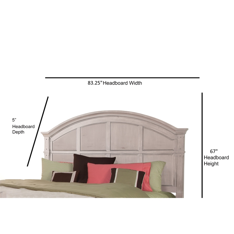 Bowery Hill Modern Farmhouse White Wood Arched King Panel Headboard