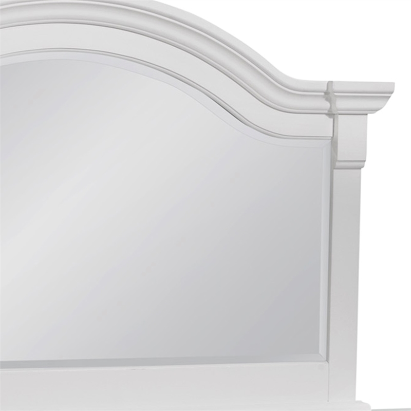 Bowery Hill High Dresser with Landscape Mirror in Eggshell White Wood