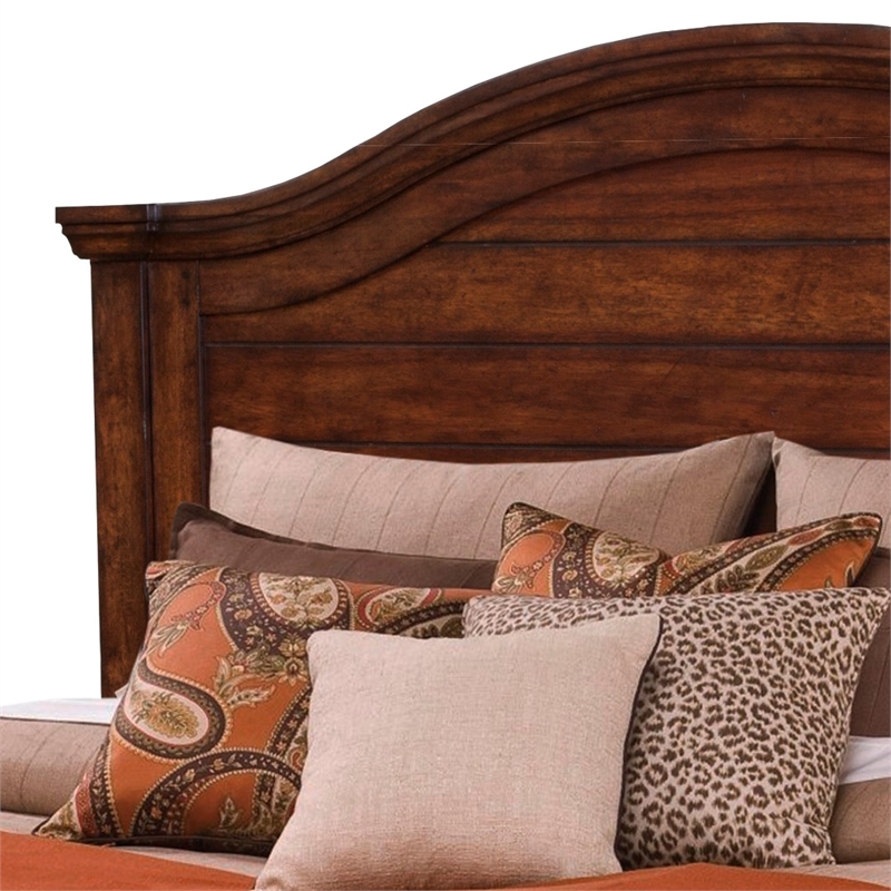 Bowery Hill Transitional Tobacco Finished Wood Queen Panel Bed