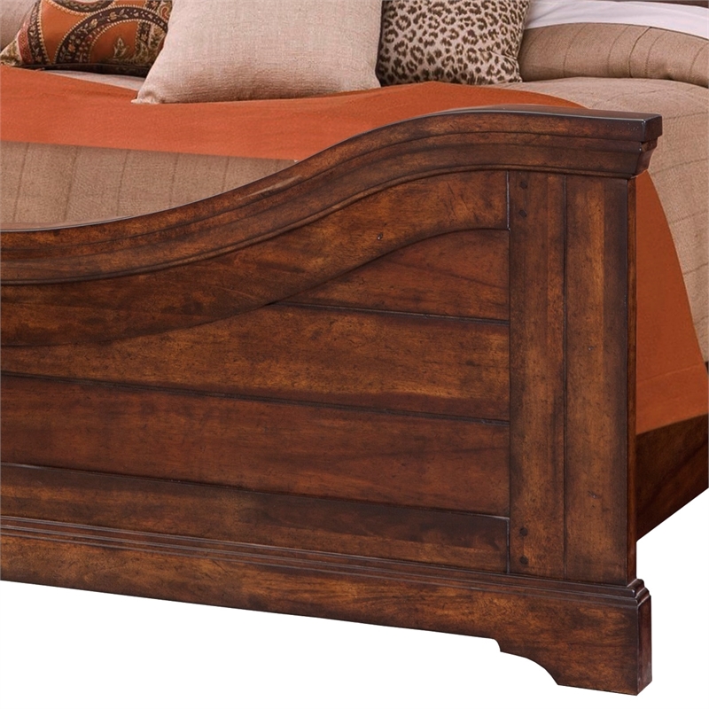 Bowery Hill Transitional Tobacco Finished Wood Queen Panel Bed