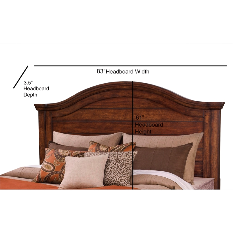 Bowery Hill Transitional Tobacco Wood Finish King Panel Headboard