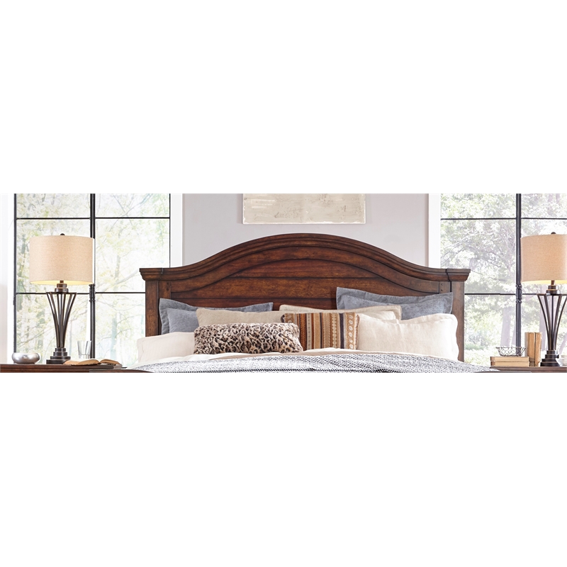 Bowery Hill Transitional Tobacco Wood Finish King Panel Headboard