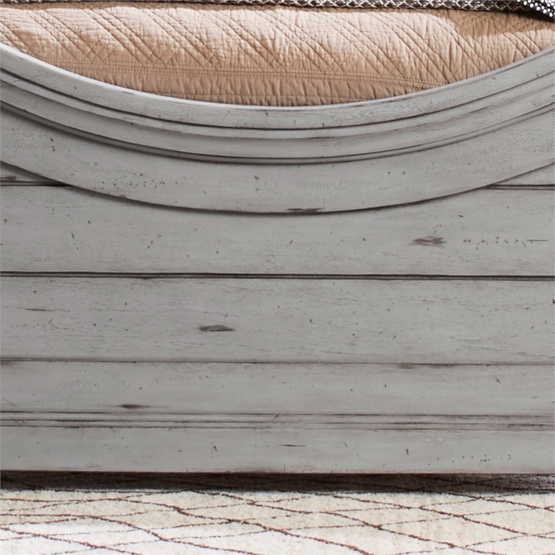 Bowery Hill Modern Transitional Antique Gray Wood Queen Panel Bed