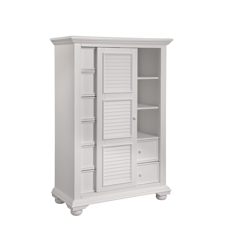 Bowery Hill Coastal Eggshell White Finish Wood Gentleman's Chest