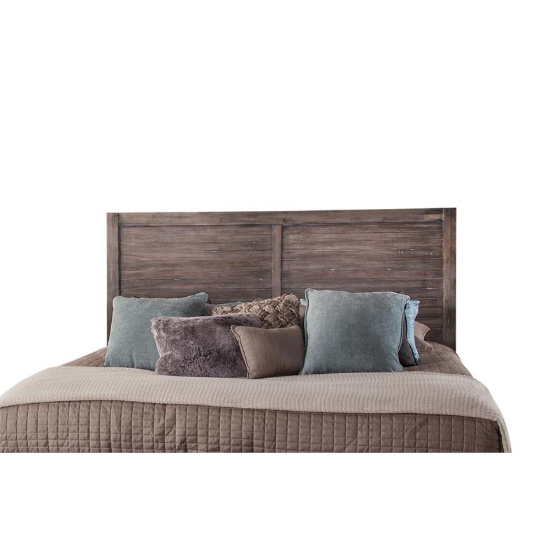 Bowery Hill Modern Farmhouse Weathered Gray Wood King Panel Headboard