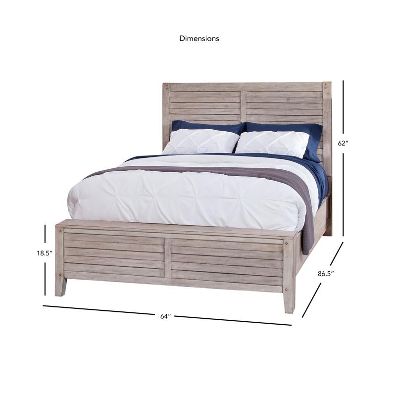 Bowery Hill Modern Farmhouse White-washed Wood Queen Panel Bed