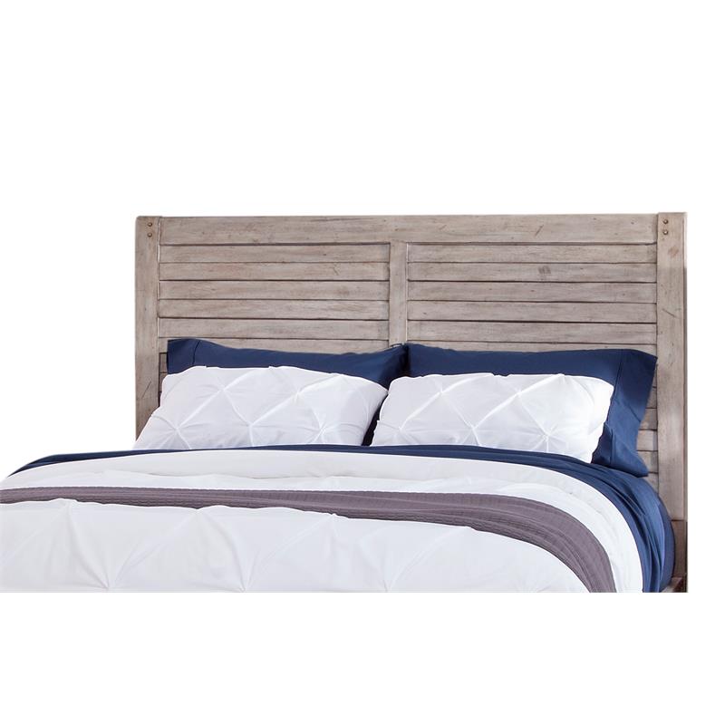 Bowery Hill Modern Farmhouse White-washed Wood Queen Panel Headboard