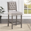 Bowery Hill Transitional Gray Wood Stationary Counter Height Bar Stool