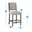 Bowery Hill Transitional Gray Wood Stationary Counter Height Bar Stool