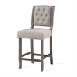 Bowery Hill Transitional Gray Wood Stationary Counter Height Bar Stool