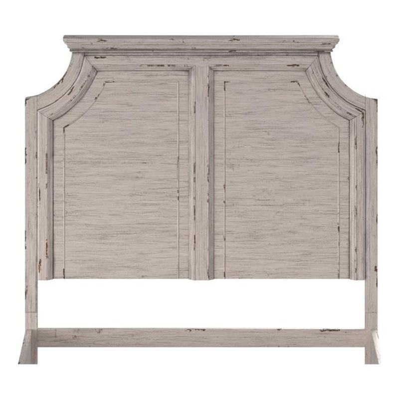 Bowery Hill Modern Farmhouse Antique White Wood King Panel Headboard