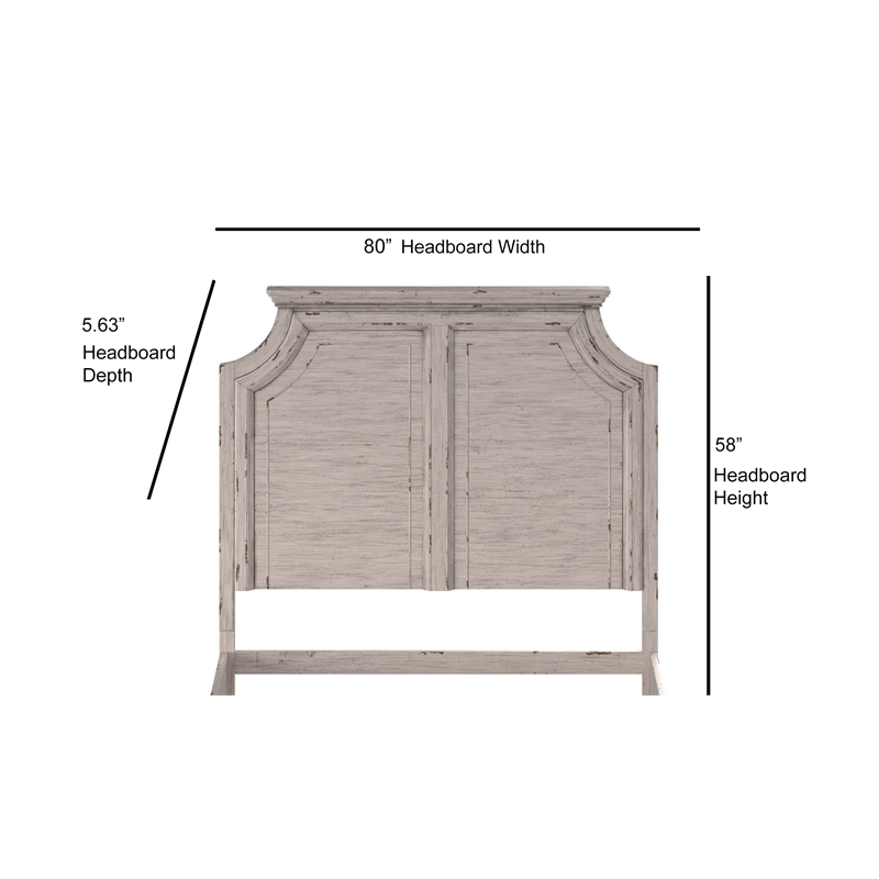 Bowery Hill Modern Farmhouse Antique White Wood King Panel Headboard
