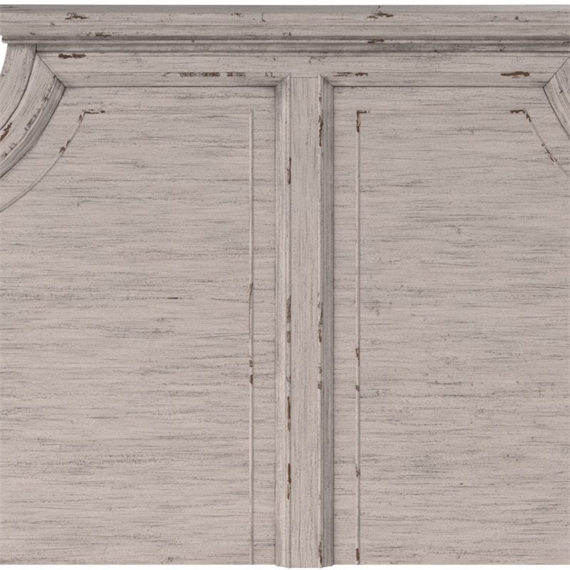Bowery Hill Modern Farmhouse Antique White Wood King Panel Headboard