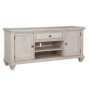 Bowery Hill Modern Farmhouse Off White Vintage Style 66&quot Wood TV Console