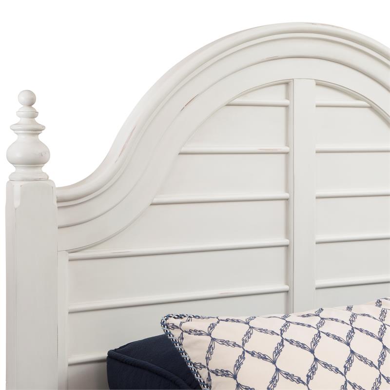 Bowery Hill Modern Farmhouse Dove White Finish King Wood Panel Bed