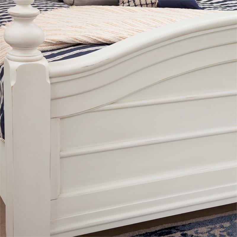 Bowery Hill Modern Farmhouse Dove White Finish King Wood Panel Bed