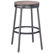 Bowery Hill 3-Piece Gray Metal Pub Height Table Set with Backless Swivel Stools
