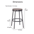 Bowery Hill 3-Piece Gray Metal Pub Height Table Set with Backless Swivel Stools