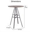 Bowery Hill 3-Piece Gray Metal Pub Height Table Set with Backless Swivel Stools