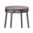 Bowery Hill 3-Piece Gray Metal Pub Height Table Set with Backless Swivel Stools
