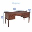 Bowery Hill Traditional Rustic Cherry 60-inch Wood Storage Desk