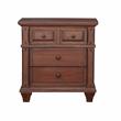 Bowery Hill Transitional Cherry Finished Wood 3-Drawer Nightstand