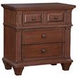 Bowery Hill Transitional Cherry Finished Wood 3-Drawer Nightstand