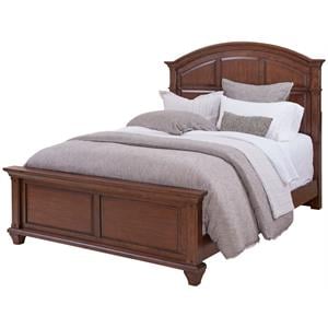 Bowery Hill Wood Cherry Panel King Bed Arched Vintage-Inspired 83.25&quotW x 88.5&quotD x 67&quotH Unassembled