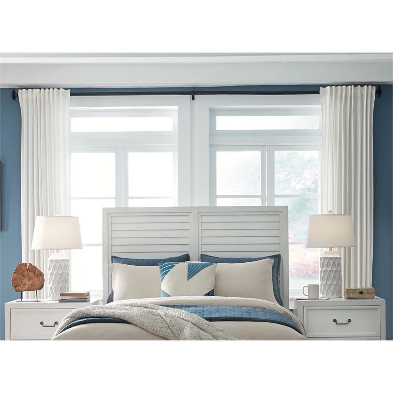 Bowery Hill Mahogany White King Panel Headboard Rectangular Durable 79.25