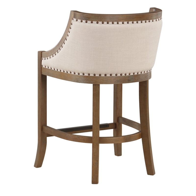 Bowery Hill Oversized Warm Brown Solid Wood 26-inch Seat Height Bar Stool