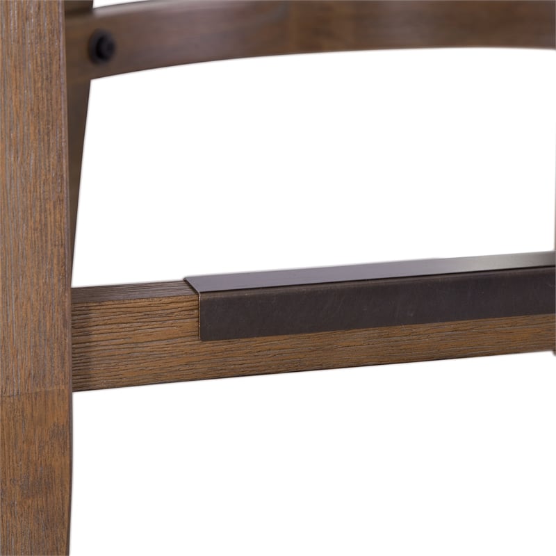Bowery Hill Oversized Warm Brown Solid Wood 26-inch Seat Height Bar Stool