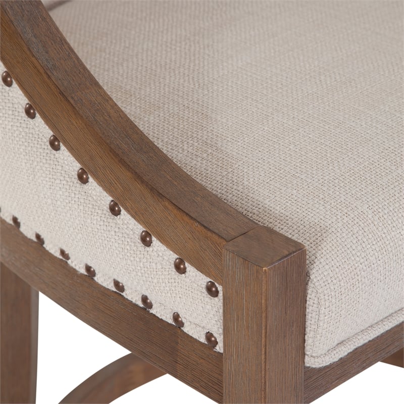 Bowery Hill Oversized Warm Brown Solid Wood 26-inch Seat Height Bar Stool