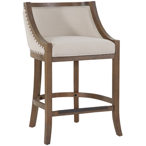 Bowery Hill Oversized Warm Brown Solid Wood 26-inch Seat Height Bar Stool