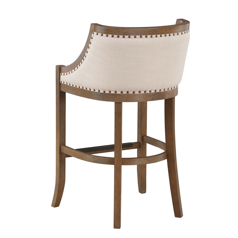 Bowery Hill Oversized Warm Brown Solid Wood 30-inch Seat Height Bar Stool