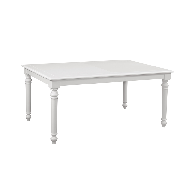 Bowery Hill Wood 80-Inch Extenable Leg Table in Eggshell White