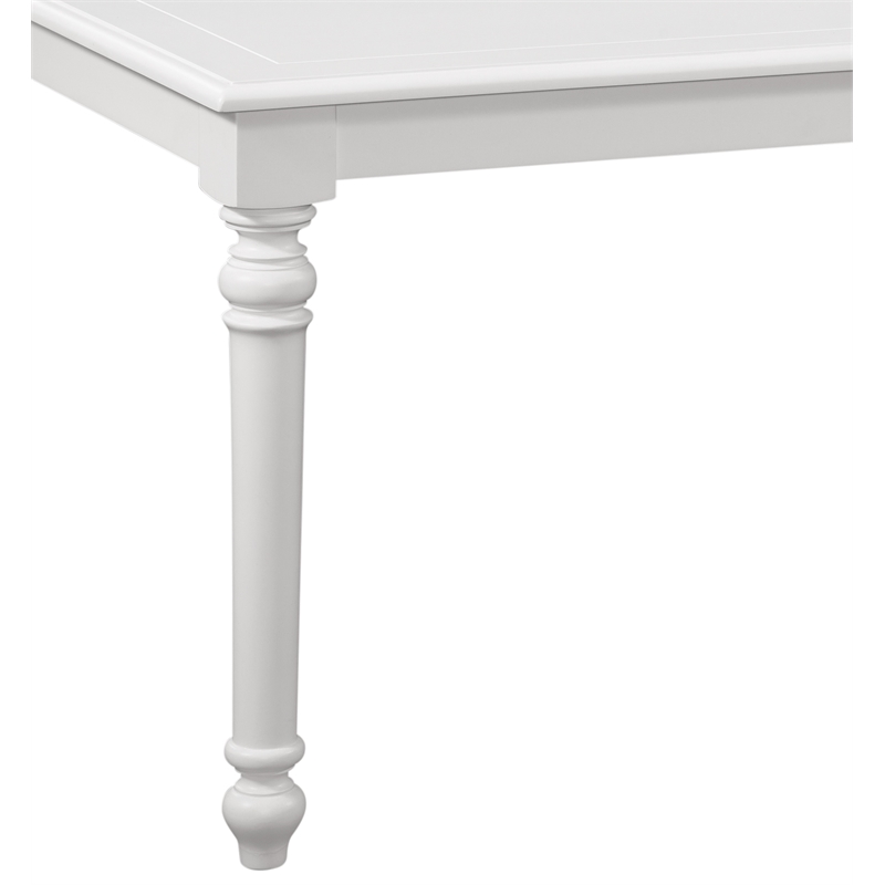 Bowery Hill Wood 80-Inch Extenable Leg Table in Eggshell White