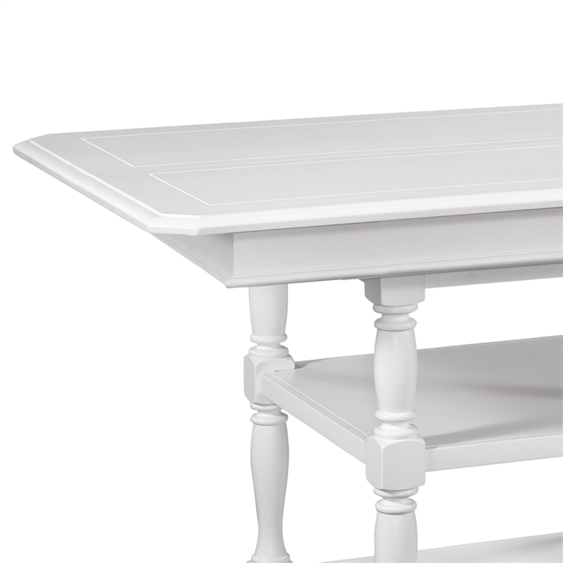 Bowery Hill Extendable Gathering Height Eggshell White Wood Table
