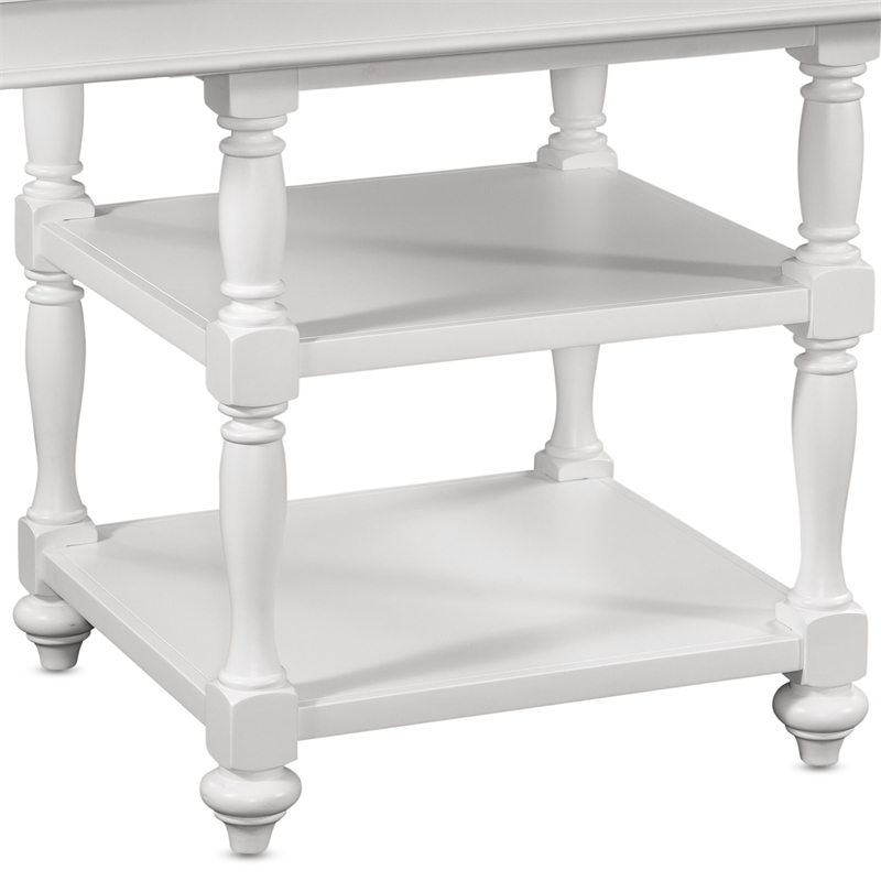Bowery Hill Extendable Gathering Height Eggshell White Wood Table