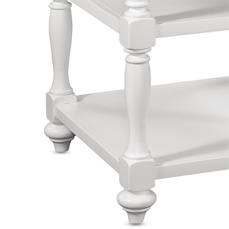 Bowery Hill Extendable Gathering Height Eggshell White Wood Table