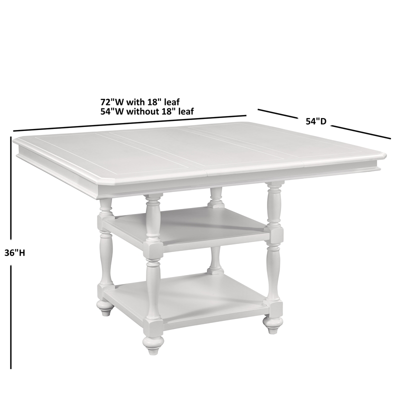Bowery Hill Extendable Gathering Height Eggshell White Wood Table