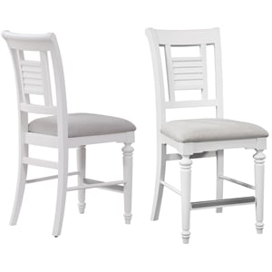 Bowery Hill Eggshell White Wood Counter Height Chair - Set of 2