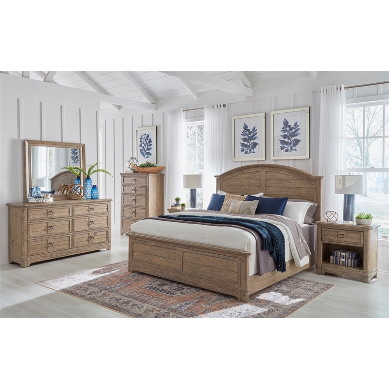 Bowery Hill Beige Antique Sand Wood Farmhouse Style 6-drawer Dresser