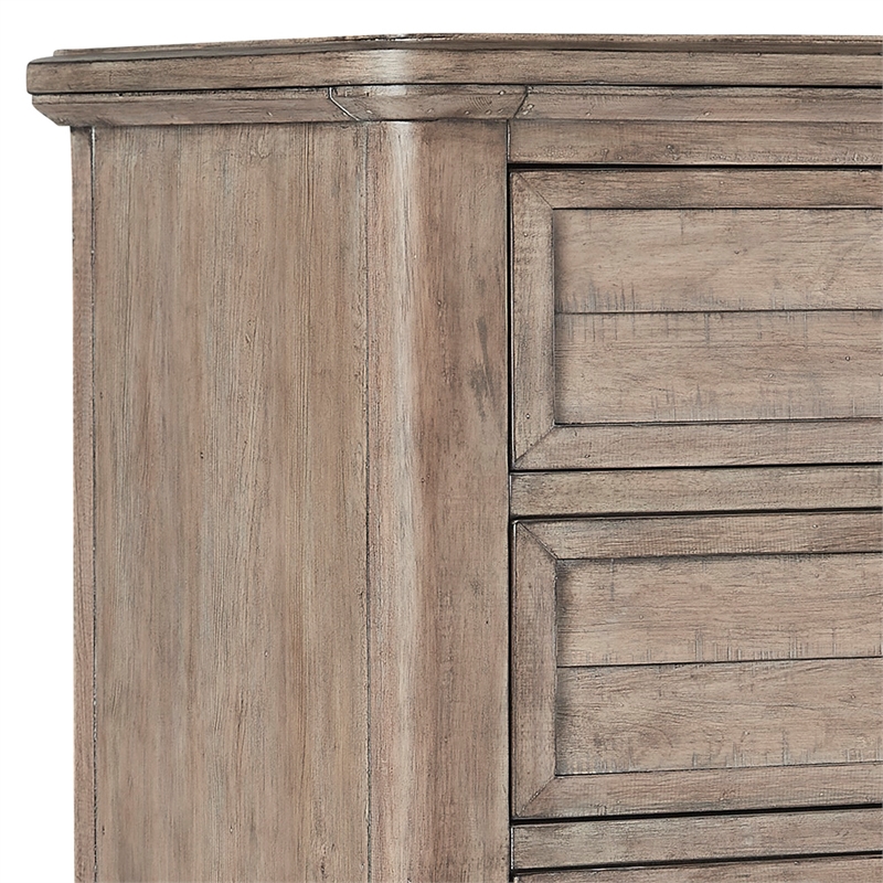 Bowery Hill Beige Antique Sand Wood 5-drawer Farmhouse Style Chest