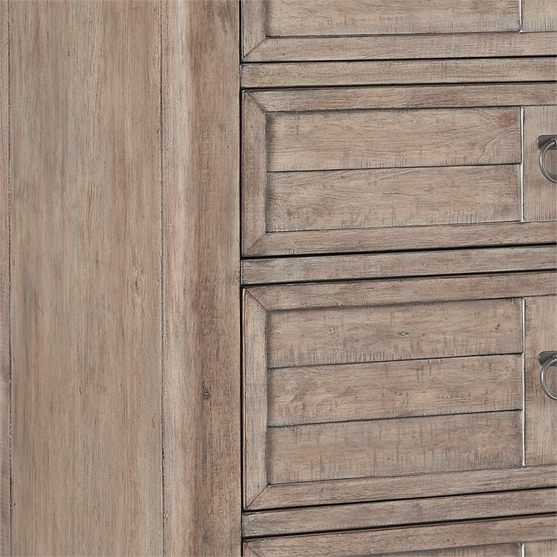 Bowery Hill Beige Antique Sand Wood 5-drawer Farmhouse Style Chest