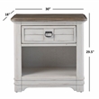 Bowery Hill White-Washed Wood Farmhouse Style Storage Nightstand